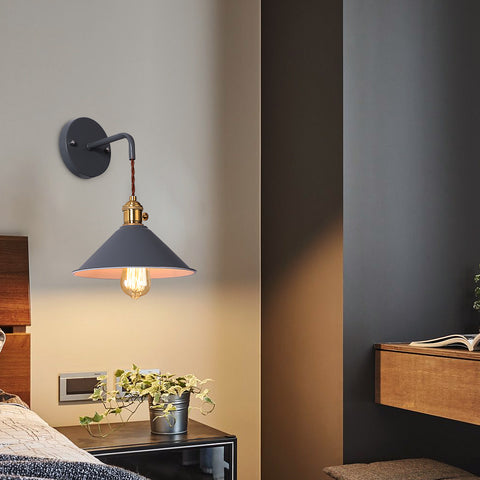 Nordic Style Sypialnia Plug-in Ściemnialna kinkiet Macaron Candle Prosta europejska kreatywna klatka schodowa z włącznikiem Kinkiet szary (żarówka nie jest dołączona)