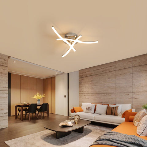Ściemnialna lampa sufitowa LED, oprawa sufitowa z pilotem, nowoczesny żyrandol o mocy 18 W do sypialni, salonu, przedpokoju