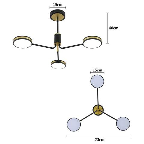 Żyrandol Lampa sufitowa Nordic Modern Kreatywna restauracja 3 głowice do sypialni, salonu, restauracji, baru