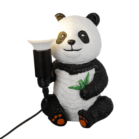 Designerskie lampy stołowe z żywicy Panda, nowoczesna kreatywna lampka nocna z przewodem wtykowym, lampa biurkowa LED Animal