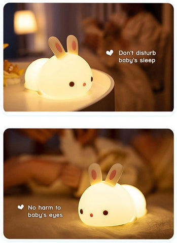 Lampka nocna dla dzieci Lampki nocne dla dzieci Lampka nocna LED Kolor zwierzęcy Typ królika Można ładować Wymienne Odpowiednie dla dzieci Niemowlęta i dziewczynki