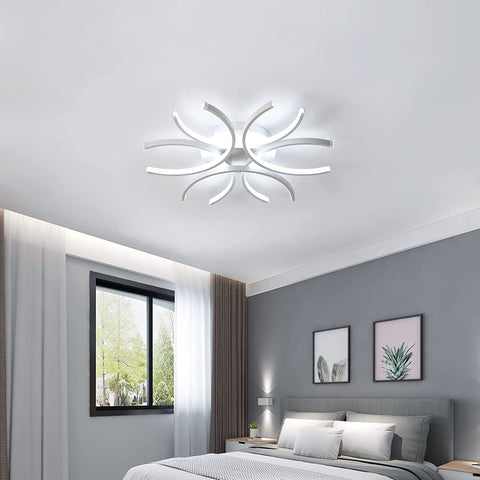 LED Plafonnier , 72W 6400LM Dimmable Télécommande Plafonniers, Pétales Courbes Modernes