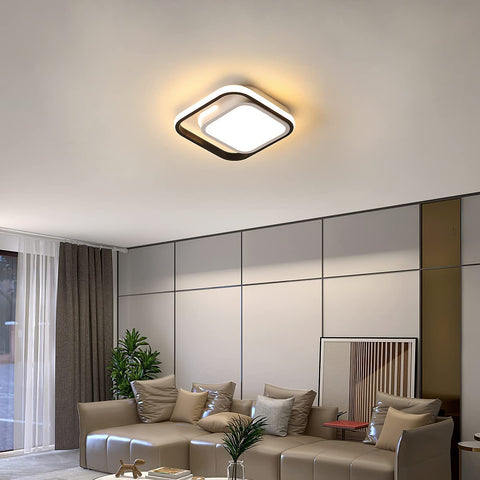 Kwadratowa lampa sufitowa LED, biała nowoczesna lampa sufitowa 29W, akrylowa metalowa lampa sufitowa 3000k Nadaje się do łazienki, kuchni, salonu, sypialni