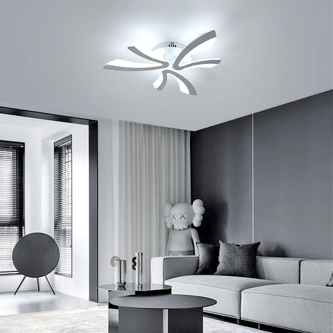 Nowoczesna lampa sufitowa LED, 36W 4000LM Kreatywna oprawa sufitowa V Design, biała akrylowa lampa sufitowa do sypialni, salonu, restauracji, kuchni, 6500K chłodna biel