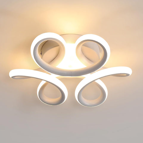 Lampa sufitowa LED, żyrandol 22 W, nowoczesna, zakrzywiona oprawa oświetleniowa, lampa sufitowa do przedpokoju, balkon, salon, kuchnia, łazienka, sypialnia, średnica 26 cm, 3000 K, ciepła biel