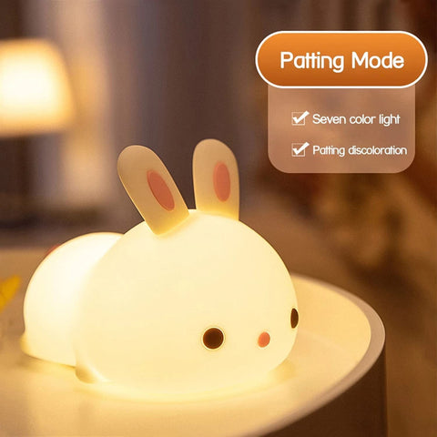 Lampka nocna dla dzieci Lampki nocne dla dzieci Lampka nocna LED Kolor zwierzęcy Typ królika Można ładować Wymienne Odpowiednie dla dzieci Niemowlęta i dziewczynki