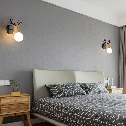 2 szt. Lampa ścienna retro, kreatywny projekt poroża drewniana kinkiet, metalowe oświetlenie ścienne w stylu vintage, regulowane kinkiety wewnętrzne do salonu, sypialni, przedpokoju, nowoczesna dekoracja
