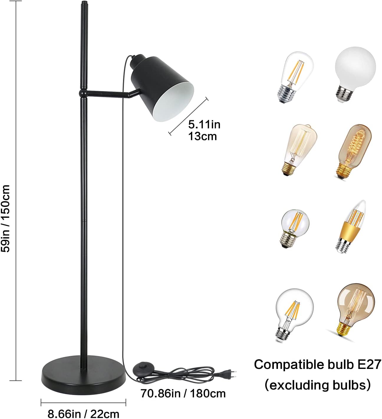 Tableau des tailles de lampadaires