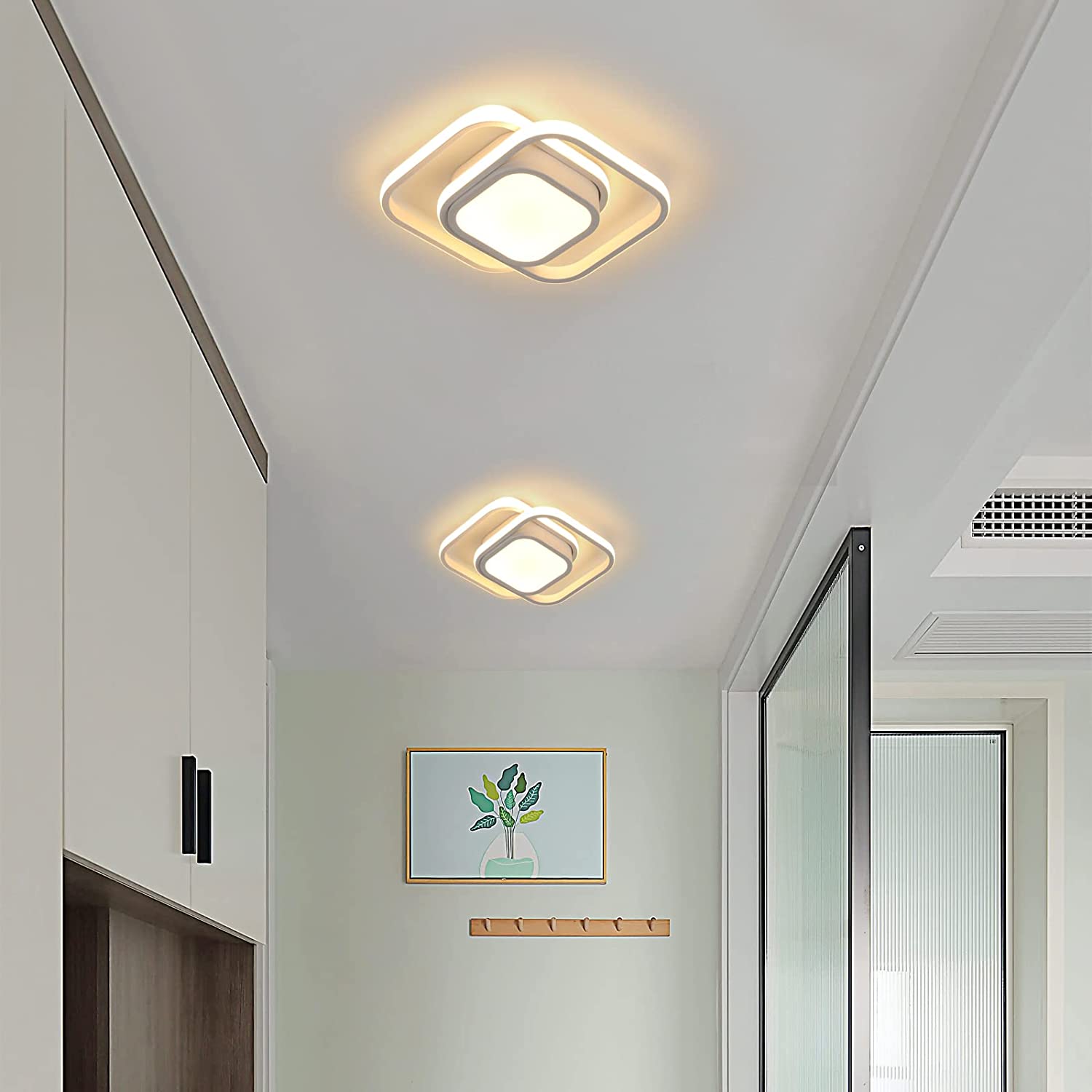 GOECO Plafonnier LED Moderne, 32W Lampe de Plafond, Luminaire Plafonnier 2500lm pour Salon