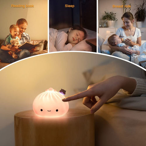 Lampka nocna dla dzieci, 7 kolorów LED Light Ładowana lampka nocna LED dla dzieci z USB, Soft Touch Silikonowa lampka nocna, Przenośna urocza lampka nocna dla niemowląt, chłopców i dziewcząt Prezent