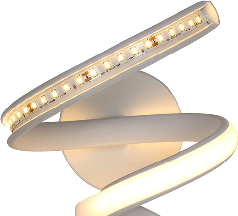 Nowoczesna lampa ścienna LED w kształcie spirali, kinkiet wewnętrzny 16W 1750 lm, 3500K ciepłe białe kinkiety LED do sypialni, salonu, schodów, korytarza