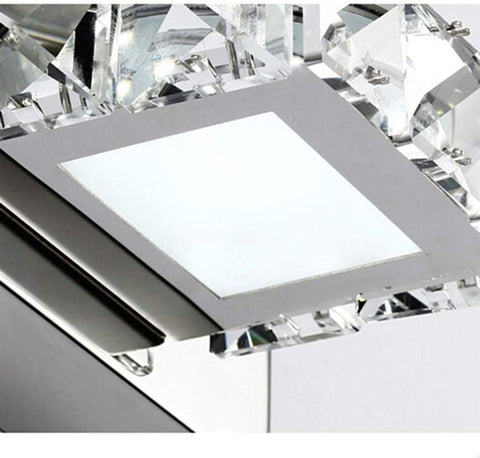 Kinkiet Reflektory Kryształowe lustro LED 3W 5500k Stal nierdzewna Lampa akrylowa IP44 Wodoodporna i przeciwmgielna (srebrna), 16x5cm