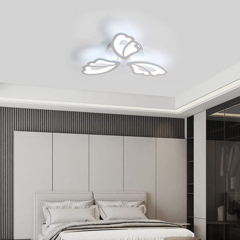 Lampa sufitowa LED 42W 3480 lumenów, nowoczesna biała lampa sufitowa, akrylowa oprawa sufitowa 6000K, 3 skrzydła do montażu, do salonów, sypialni