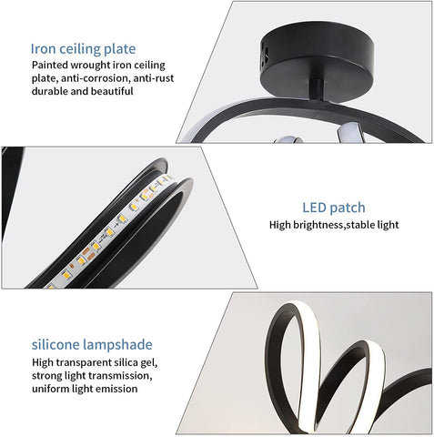 Nowoczesna lampa sufitowa LED Wewnętrzna lampa ścienna LED 24W Lampa sufitowa korytarzowa do sypialni, jadalni, kuchni, przedpokoju 3000K Ciepłe białe światło, średnica 28CM