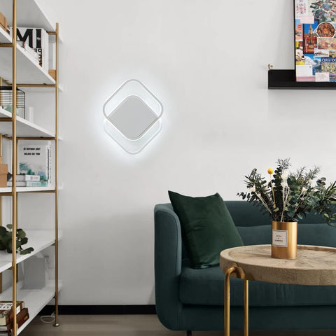 Nowoczesna lampa sufitowa LED, kwadratowa lampa sufitowa LED 24W 2200LM, 6000K chłodna biała oprawa sufitowa, akrylowa lampa sufitowa, do sypialni salon kuchnia przedpokój (biały)