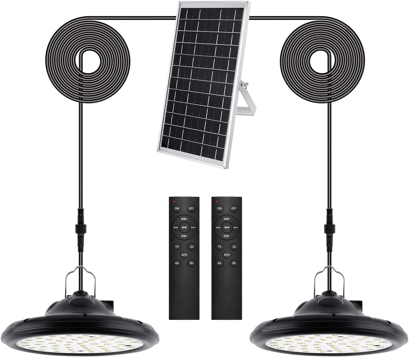 Lampe Suspendue Solaire, Lampe Suspendue Extérieure étanche Double Tête