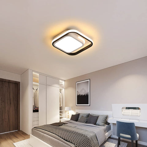 Kwadratowa lampa sufitowa LED, biała nowoczesna lampa sufitowa 29W, akrylowa metalowa lampa sufitowa 3000k Nadaje się do łazienki, kuchni, salonu, sypialni