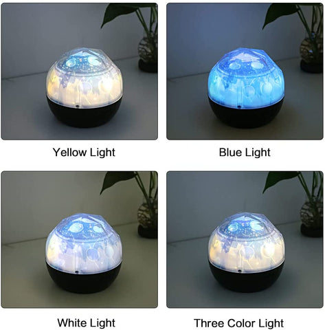 Lampka nocna projektora gwiazdowego, projektor Star Galaxy Sky, lampa projekcyjna gwiaździstego nieba obracana o 360 stopni i 6 filmów projekcyjnych, na prezenty urodzinowe, Boże Narodzenie, Halloween, Dzień Dziecka