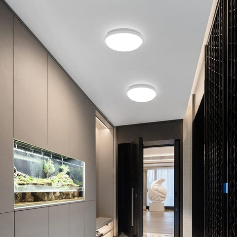 Okrągła lampa sufitowa LED, lampa sufitowa do łazienki, wodoodporność IP54 6500K chłodna biel, nowoczesna lampa sufitowa do łazienki sypialnia kuchnia salon balkon 20W średnica 22cm