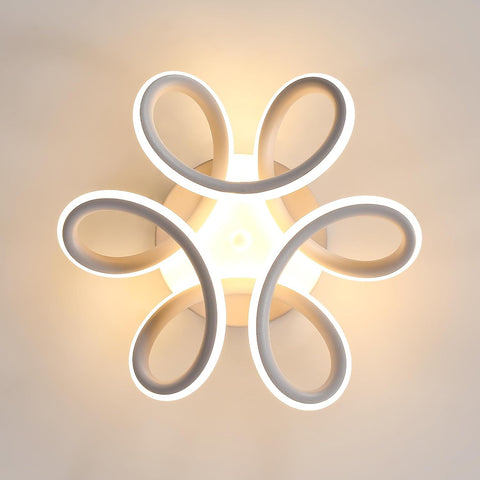 Lampa sufitowa LED, żyrandol 22 W, nowoczesna, zakrzywiona oprawa oświetleniowa, lampa sufitowa do przedpokoju, balkon, salon, kuchnia, łazienka, sypialnia, średnica 26 cm, 3000 K, ciepła biel