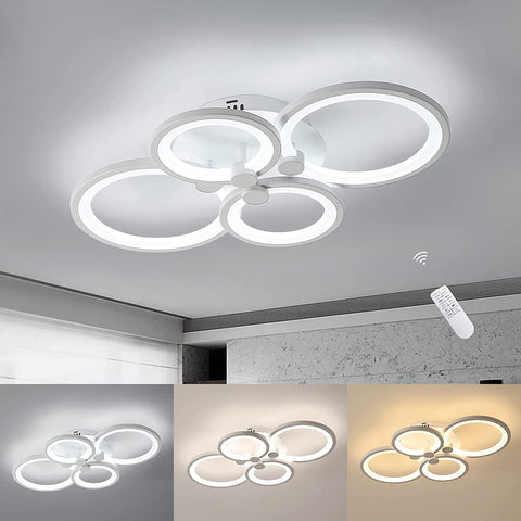 Nowoczesna lampa sufitowa LED z możliwością przyciemniania, 42 W 4800 Lm Nowoczesna metalowa akrylowa lampa sufitowa, regulowana jasność i kolor światła do salonu, kuchni, przedpokoju, sypialni, 3000-6500 K