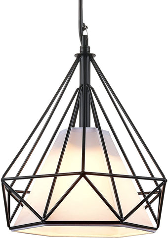 Przemysłowa lampa wisząca, żyrandol w kształcie rombu w stylu vintage, metalowa lampa sufitowa do salonu restauracji, kolor czarny