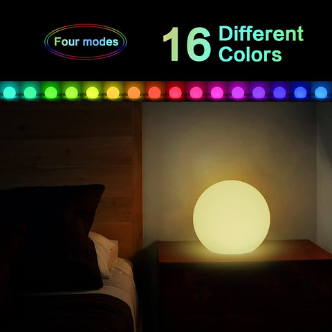Lekka kula Lampa biurkowa LED 15 cm, 16 kolorów RGB z możliwością ściemniania i 4 tryby, lampka nocna LED z pilotem do sypialni, salonu, pokoju dziecięcego, ślubu, wymienna bateria