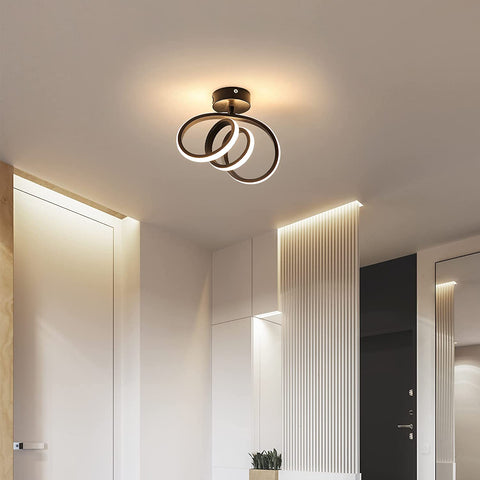 Nowoczesna lampa sufitowa LED Wewnętrzna lampa ścienna LED 24W Lampa sufitowa korytarzowa do sypialni, jadalni, kuchni, przedpokoju 3000K Ciepłe białe światło, średnica 28CM