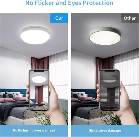 Okrągła lampa sufitowa LED, lampa sufitowa do łazienki, wodoodporność IP54 6500K chłodna biel, nowoczesna lampa sufitowa do łazienki sypialnia kuchnia salon balkon 20W średnica 22cm