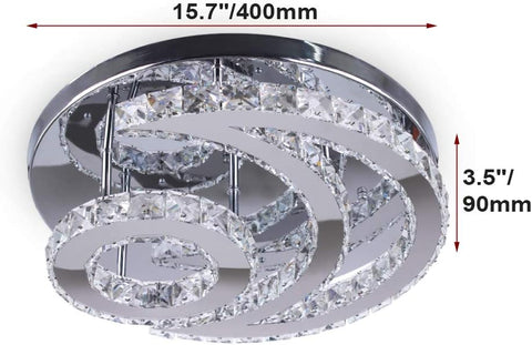 Kryształowa lampa sufitowa LED nowoczesna okrągła lampa sufitowa z możliwością przyciemniania 3000 K/4000 K/6000 K do salonu sypialnia jadalnia biuro