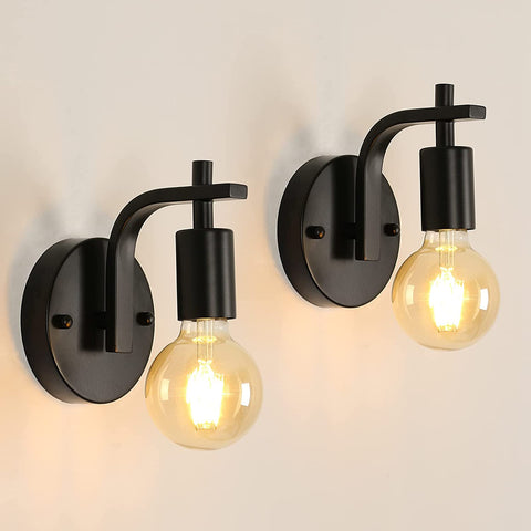 Applique Murale Interieur 2 Pack, Applique Murale Vintage Métal, E27 Lampe Murale 