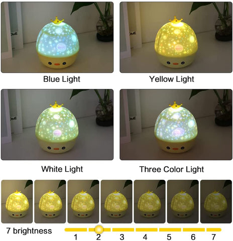 Lampka nocna z projektorem gwiazdowym, muzyczna lampka nocna z obrotem 360° + timer + pilot + 6 filmów projekcyjnych, lampka nocna dla dzieci, na Halloween, Boże Narodzenie, imprezy, prezent dla dziewczynki