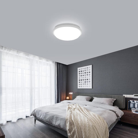 Okrągła lampa sufitowa LED, lampa sufitowa do łazienki, wodoodporność IP54 6500K chłodna biel, nowoczesna lampa sufitowa do łazienki sypialnia kuchnia salon balkon 20W średnica 22cm