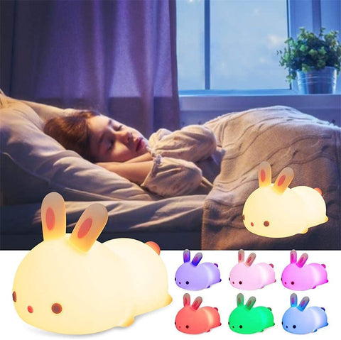 Lampka nocna dla dzieci Lampki nocne dla dzieci Lampka nocna LED Kolor zwierzęcy Typ królika Można ładować Wymienne Odpowiednie dla dzieci Niemowlęta i dziewczynki