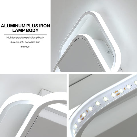 Nowoczesna lampa sufitowa LED, kwadratowa lampa sufitowa LED 24W 2200LM, 6000K chłodna biała oprawa sufitowa, akrylowa lampa sufitowa, do sypialni salon kuchnia przedpokój (biały)