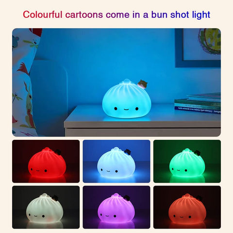 Lampka nocna dla dzieci, 7 kolorów LED Light Ładowana lampka nocna LED dla dzieci z USB, Soft Touch Silikonowa lampka nocna, Przenośna urocza lampka nocna dla niemowląt, chłopców i dziewcząt Prezent