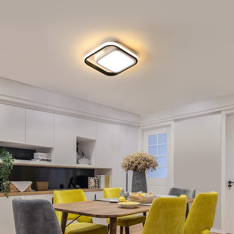 Kwadratowa lampa sufitowa LED, biała nowoczesna lampa sufitowa 29W, akrylowa metalowa lampa sufitowa 3000k Nadaje się do łazienki, kuchni, salonu, sypialni