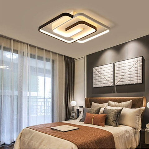 Lampa sufitowa LED z możliwością przyciemniania z pilotem Nowoczesna lampa sufitowa z możliwością ściemniania 3000K-6000K do salonu Sypialnia Jadalnia Biuro 42W Kwadrat