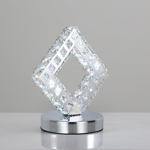 Nowoczesna kryształowa lampa stołowa, lampa kryształowa LED, białe światło 6000K.