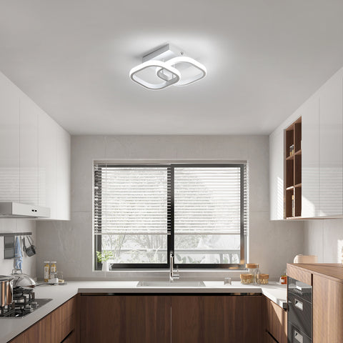 Lampa sufitowa LED, lampa sufitowa 21W biały akrylowy żyrandol oświetlenie sufitowe 3 kolory do sypialni salon korytarz kuchnia