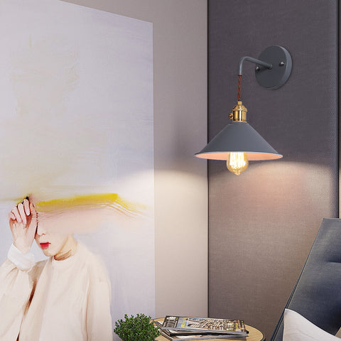 Nordic Style Sypialnia Plug-in Ściemnialna kinkiet Macaron Candle Prosta europejska kreatywna klatka schodowa z włącznikiem Kinkiet szary (żarówka nie jest dołączona)