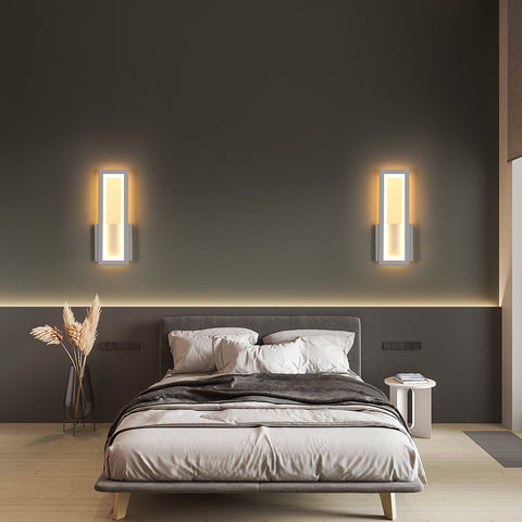 Kinkiet LED do wnętrz, prosty kwadratowy kinkiet LED 16W, nowoczesna dekoracja Oświetlenie ścienne LED do salonu, sypialni, ciepłe światło 3000K biały kolor