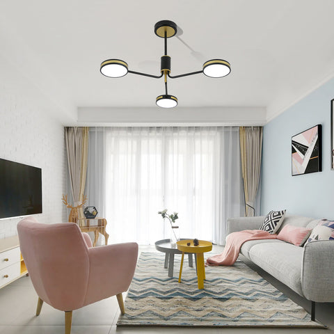 Żyrandol Lampa sufitowa Nordic Modern Kreatywna restauracja 3 głowice do sypialni, salonu, restauracji, baru