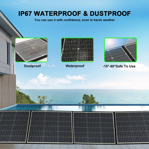 Panel słoneczny 200 W — moc monokrystaliczna, wyjście DC 20 V/10 A lub 39 V/5,12 A, 3 warstwy