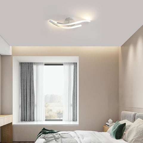 Lampa sufitowa LED 18W Nowoczesny Design Ciepła biel 3000K Kształt linii Lampa sufitowa do salonu Sypialnia Jadalnia Biuro Biały