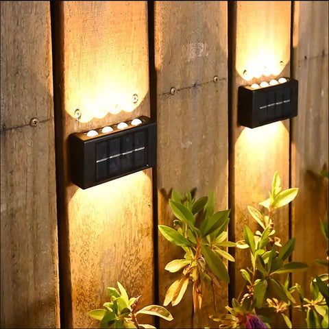 Lampa słoneczna Zewnętrzna 2 sztuki Kinkiet LED Ciepła biel 3000 K na Dziedziniec Ogród Korytarz Taras Blisko Ścieżki Ściennej Patio Willa Czarny