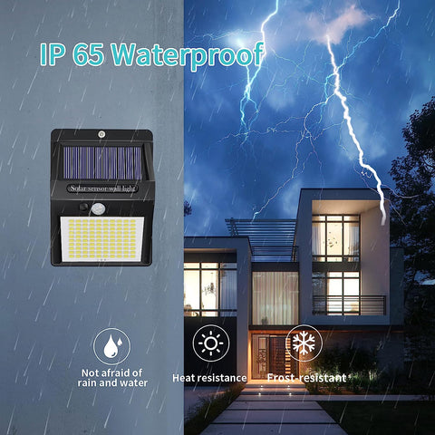 4 szt. Lampa ścienna na energię słoneczną na zewnątrz 220 LED czujnik ruchu kinkiet LED na dziedziniec ogród korytarz taras blisko ściany ścieżka Patio willa