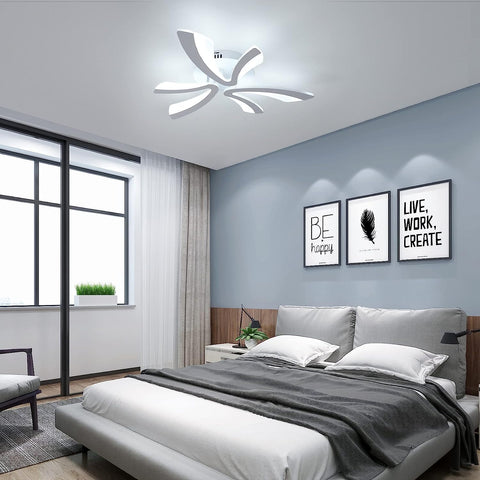 Nowoczesna lampa sufitowa LED, 36W 4000LM Kreatywna oprawa sufitowa V Design, biała akrylowa lampa sufitowa do sypialni, salonu, restauracji, kuchni, 6500K chłodna biel