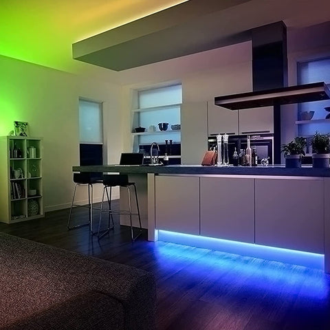 Taśma LED 5M, elastyczna jasna dioda LED do pokoju RGB, wielokolorowa listwa świetlna LED z pilotem do sypialni, kuchni, telewizora, imprezy