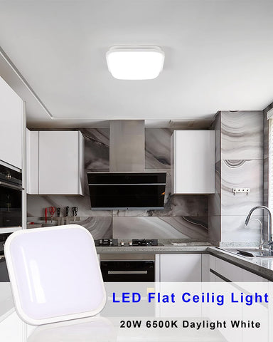 Kwadratowa lampa sufitowa LED 22x22cm Lampa sufitowa LED do łazienki wodoodporna IP54 Zimna biel 6000K Do kąpieli, sypialni, salonu, kuchni